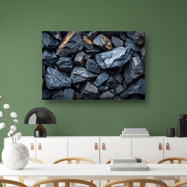 Abstract stenenstapel canvas met baklijst