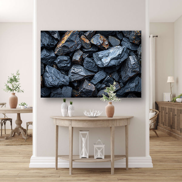 Abstract stenenstapel canvas met baklijst