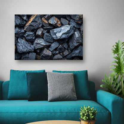 Abstract stenenstapel canvas met baklijst