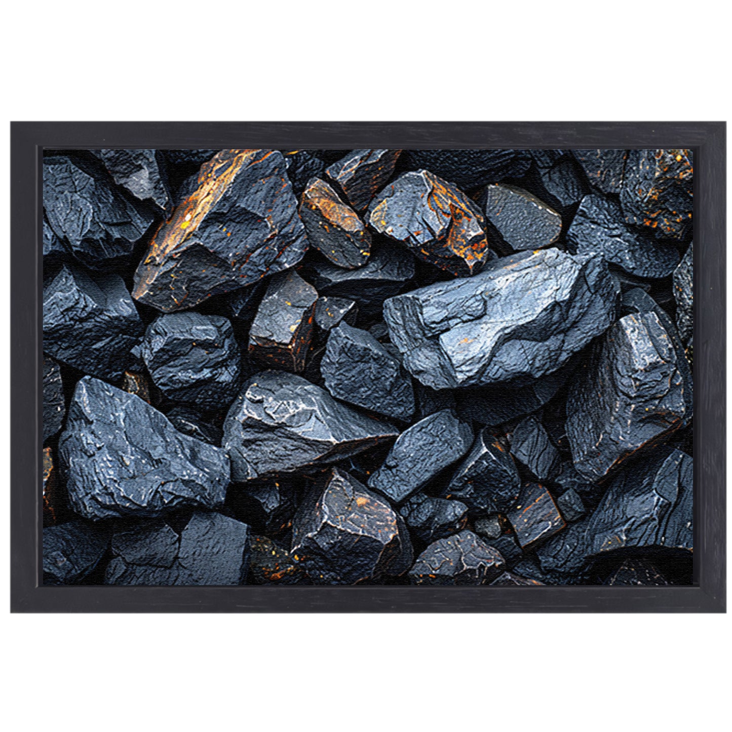 Abstract stenenstapel canvas met baklijst