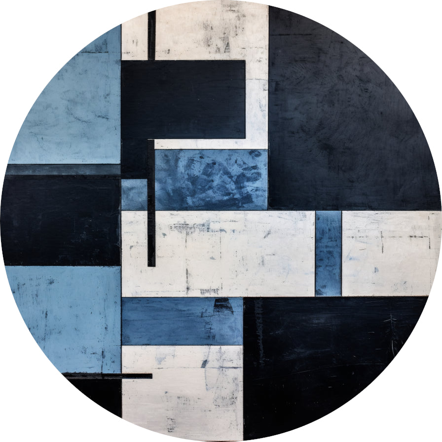 Balans in Monochrome Abstractie forex muurcirkel