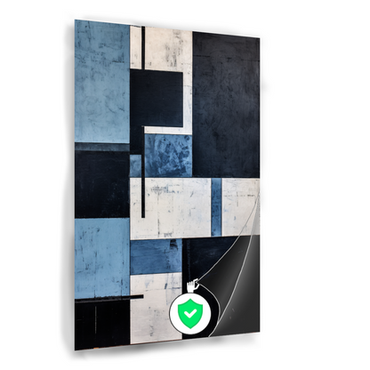 Balans in Monochrome Abstractie poster
