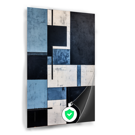 Balans in Monochrome Abstractie poster