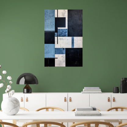 Balans in Monochrome Abstractie poster