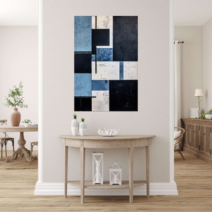 Balans in Monochrome Abstractie poster