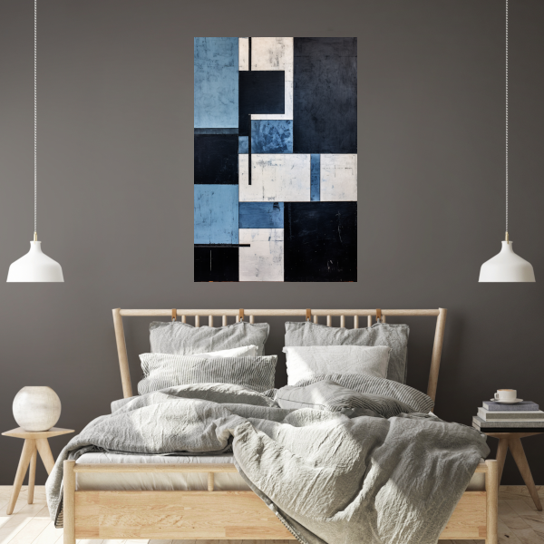 Balans in Monochrome Abstractie poster