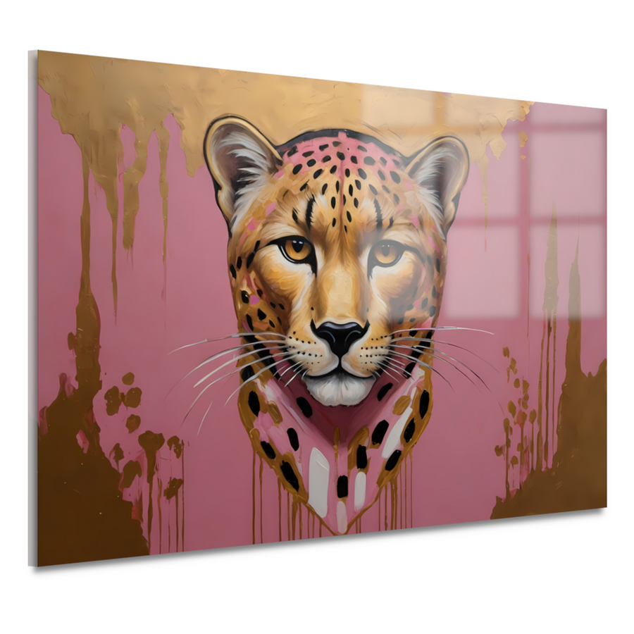 Gouden Glans Luipaard Moderne Kunst acrylglas