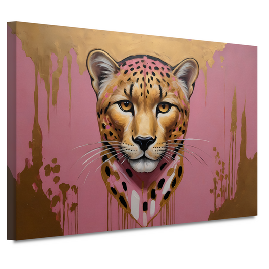 Gouden Glans Luipaard Moderne Kunst canvas