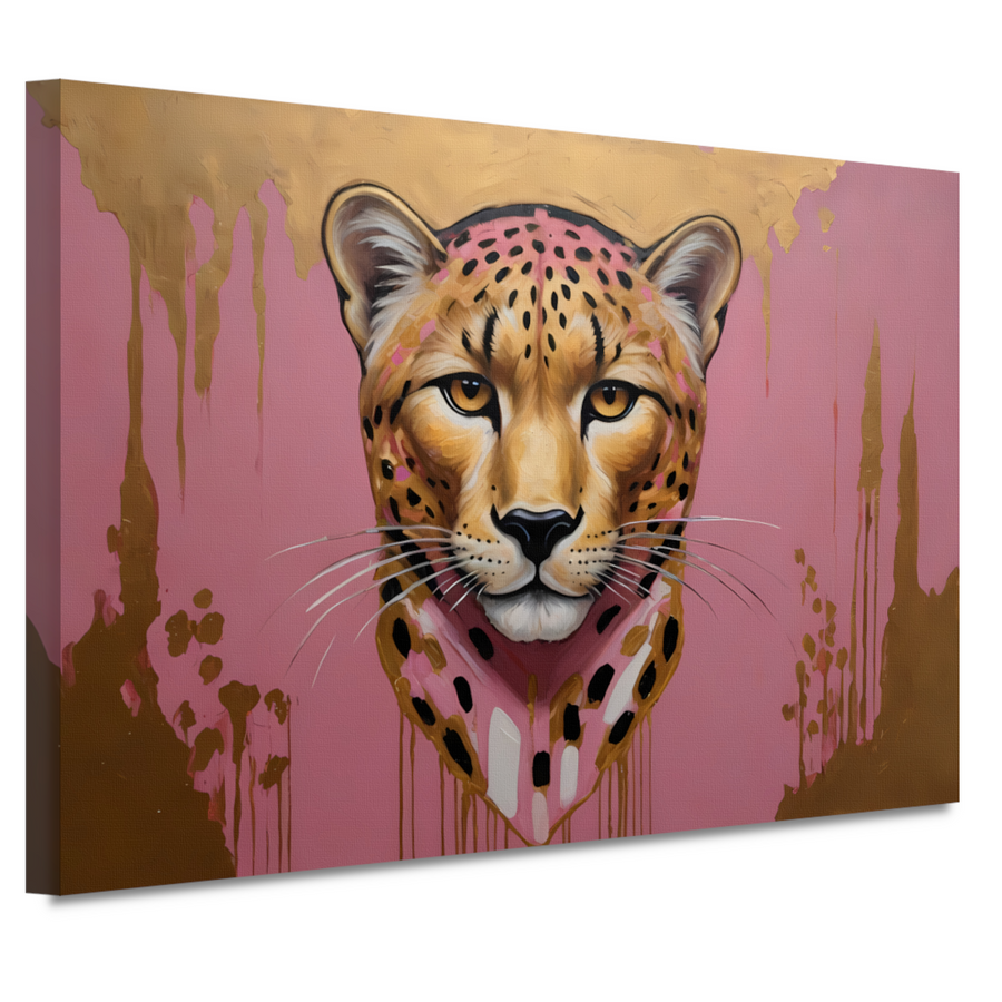 Gouden Glans Luipaard Moderne Kunst canvas