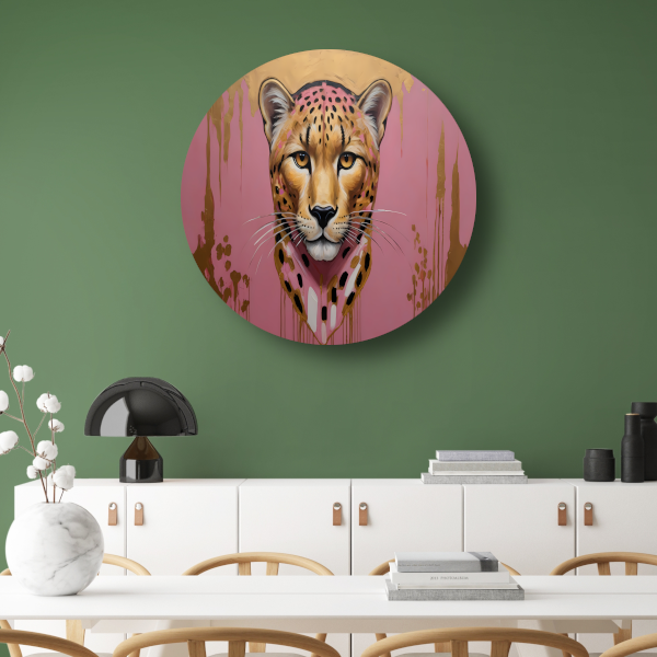 Gouden Glans Luipaard Moderne Kunst forex muurcirkel