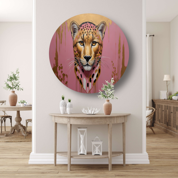 Gouden Glans Luipaard Moderne Kunst forex muurcirkel
