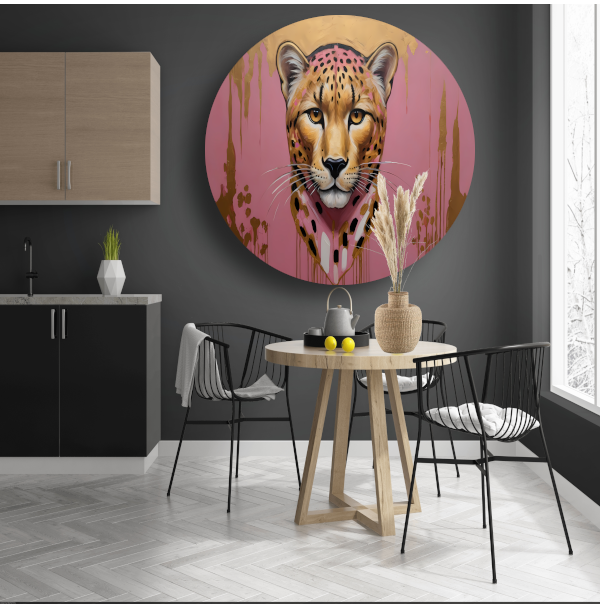Gouden Glans Luipaard Moderne Kunst forex muurcirkel