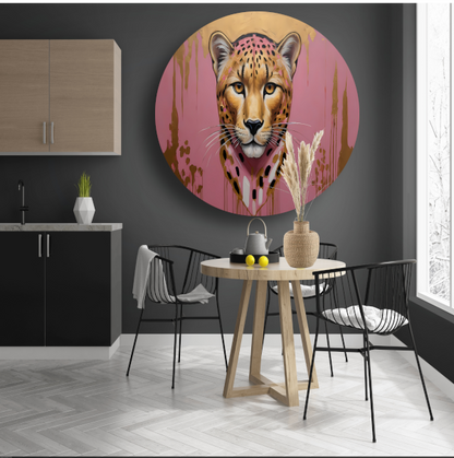 Gouden Glans Luipaard Moderne Kunst forex muurcirkel