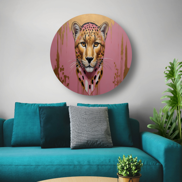 Gouden Glans Luipaard Moderne Kunst forex muurcirkel