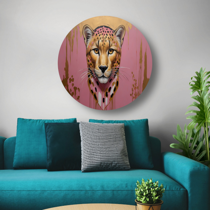 Gouden Glans Luipaard Moderne Kunst forex muurcirkel