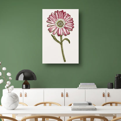 Gedetailleerde aquarel bloem met bladeren poster