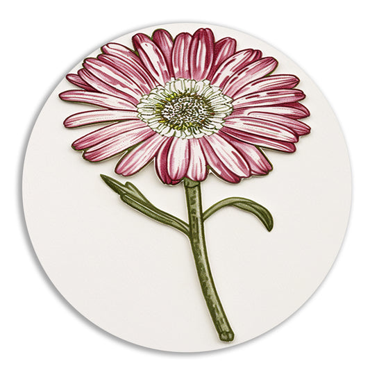 Gedetailleerde aquarel bloem met bladeren forex muurcirkel
