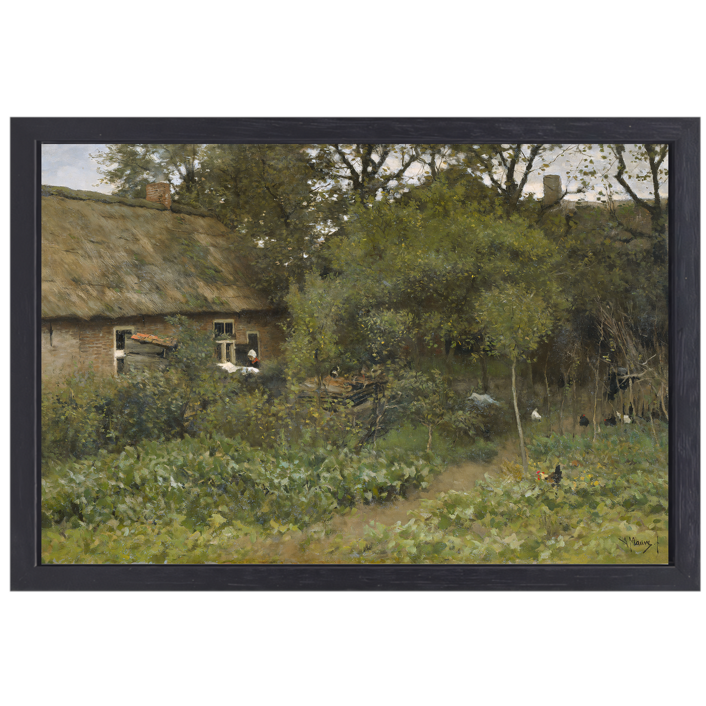 De moestuin - Anton Mauve canvas met baklijst