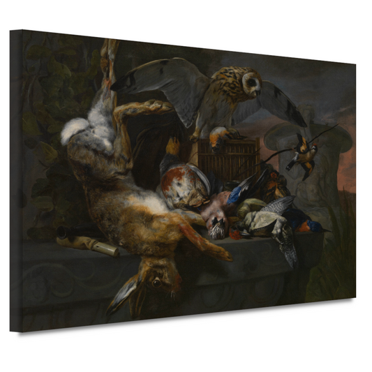 Jachtstilleven met haas en uil - Pieter Boel canvas