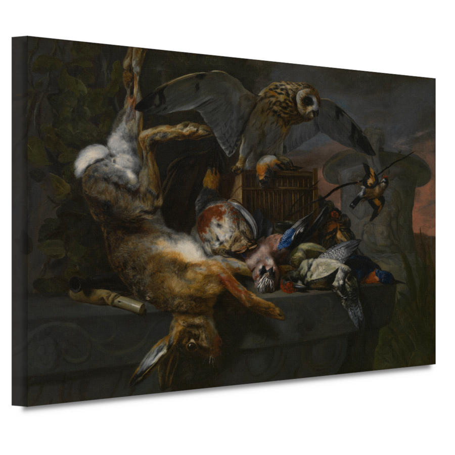 Jachtstilleven met haas en uil - Pieter Boel canvas