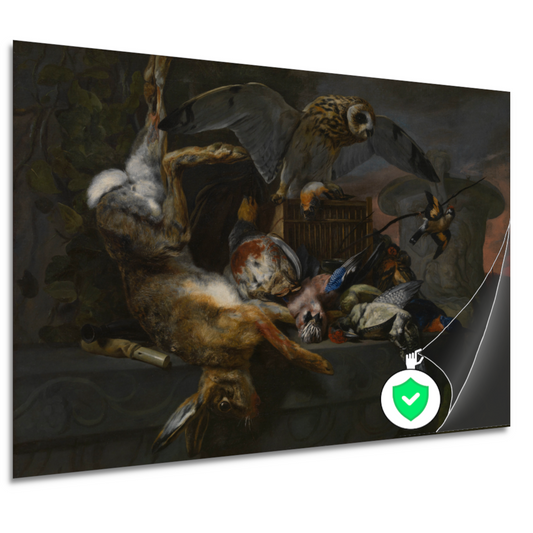 Jachtstilleven met haas en uil - Pieter Boel poster
