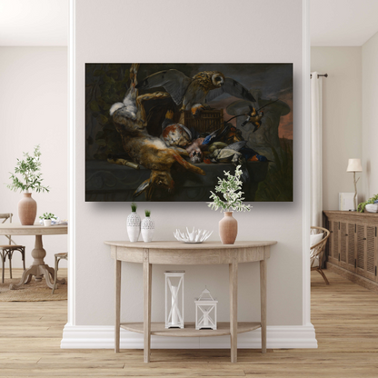 Jachtstilleven met haas en uil - Pieter Boel poster