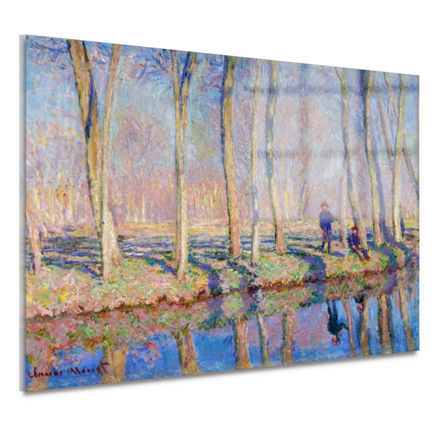 Jean-Pierre Hoschedé en Michel Monet aan de oever van de Epte - Claude Monet acrylglas