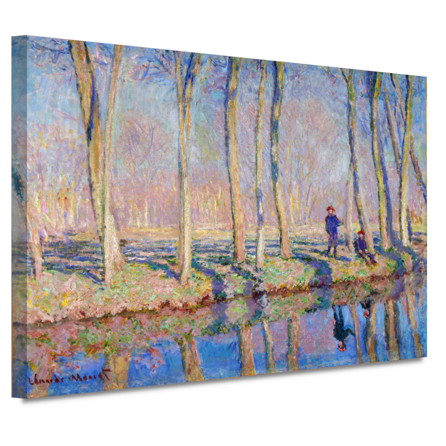 Jean-Pierre Hoschedé en Michel Monet aan de oever van de Epte - Claude Monet canvas