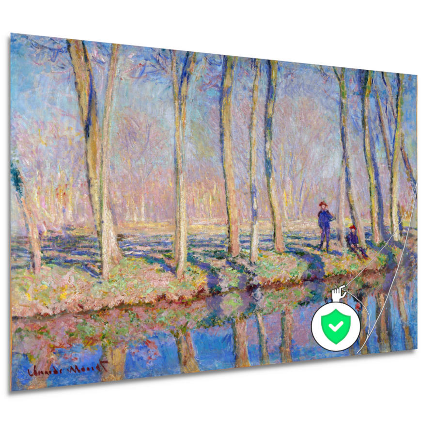 Jean-Pierre Hoschedé en Michel Monet aan de oever van de Epte - Claude Monet poster