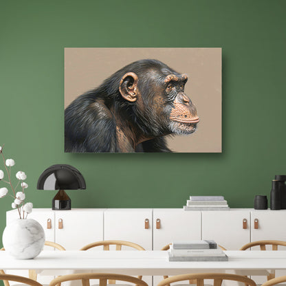 Gedetailleerde realistische aquarel van een aap canvas