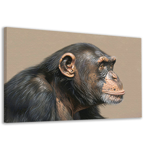 Gedetailleerde realistische aquarel van een aap canvas
