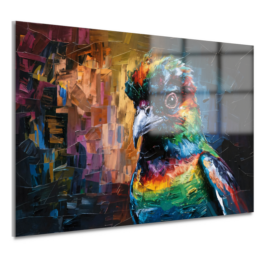 Explosie van Kleur in Abstracte Vogel acrylglas