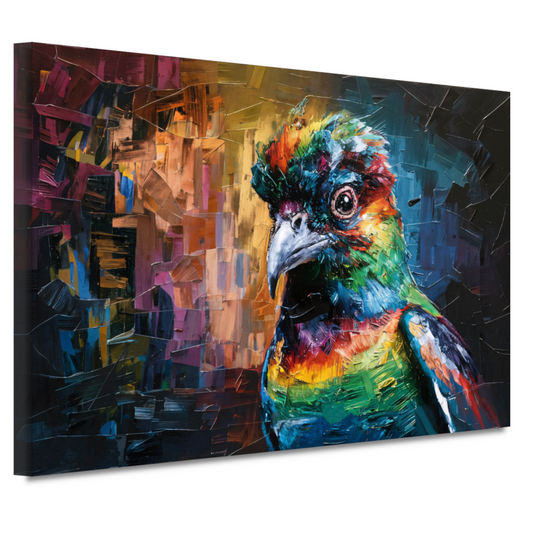Explosie van Kleur in Abstracte Vogel canvas