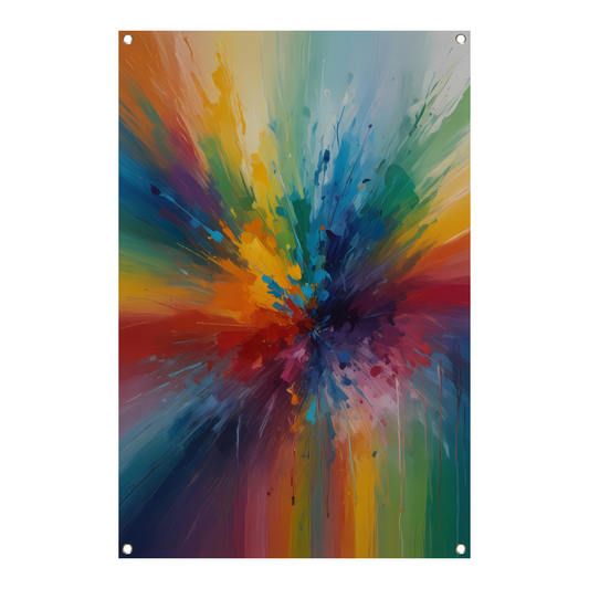 Dynamische Kleurexplosie in Abstracte Kunst tuinposter