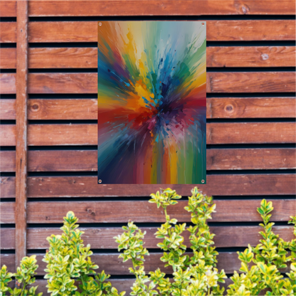 Dynamische Kleurexplosie in Abstracte Kunst tuinposter