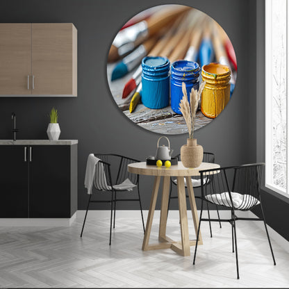 Abstract potten en kwasten forex muurcirkel