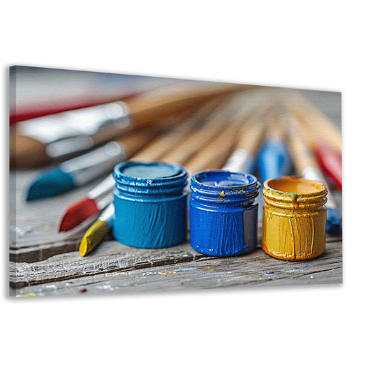 Abstract potten en kwasten canvas