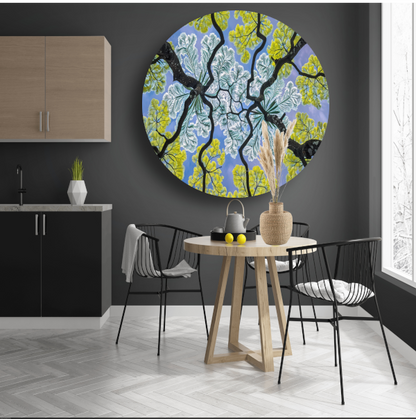 Impressionistische Bomen aluminium muurcirkel