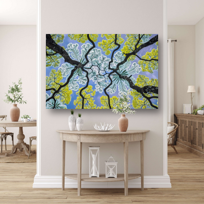 Impressionistische Bomen canvas met baklijst