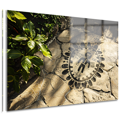 Schildpad op stenen pad acrylglas