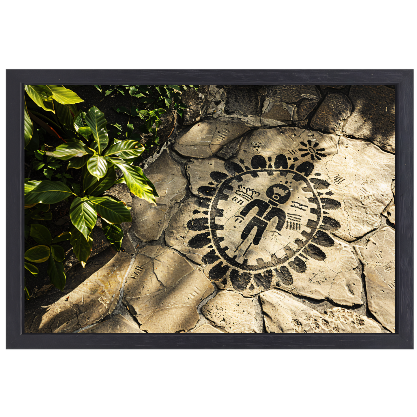 Schildpad op stenen pad canvas met baklijst