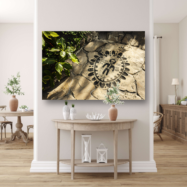 Schildpad op stenen pad canvas met baklijst