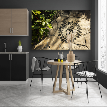 Schildpad op stenen pad canvas met baklijst