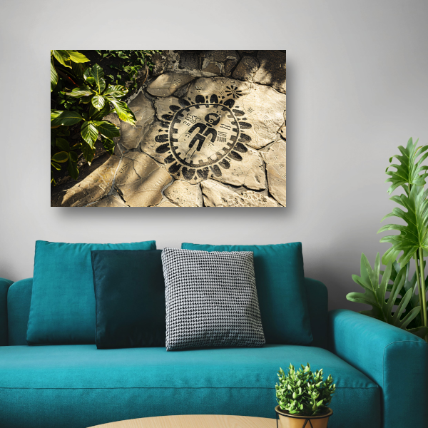 Schildpad op stenen pad canvas met baklijst