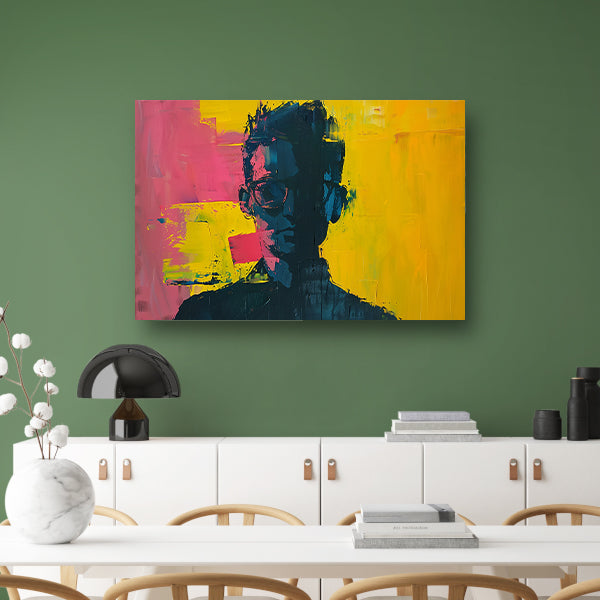 Abstract portret van een man poster