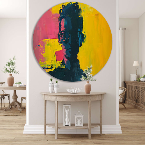 Abstract portret van een man forex muurcirkel