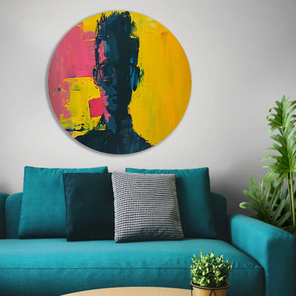 Abstract portret van een man forex muurcirkel