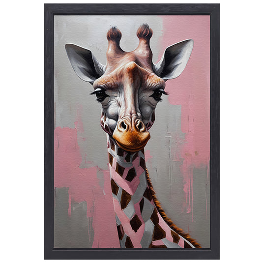 De Denkende Giraffe in Moderne Kunst canvas met baklijst