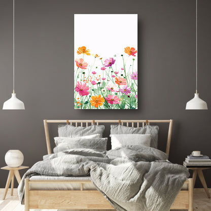 Kleurrijke bloemenzee in aquarel stijl acrylglas