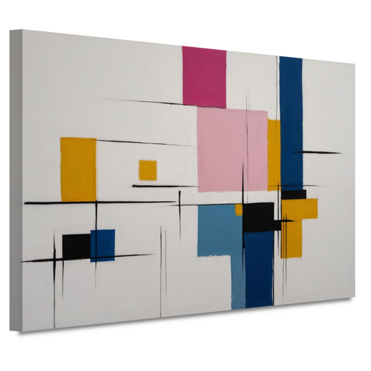 Balans van Vorm en Kleur in Moderne Kunst canvas